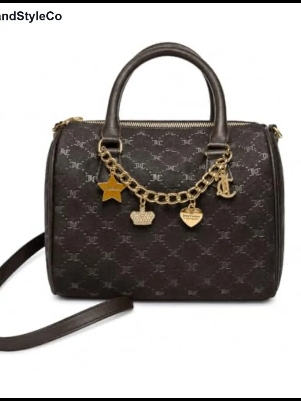 Faux Leather Satchel Handbag with Crossbody Strap and Top Handles